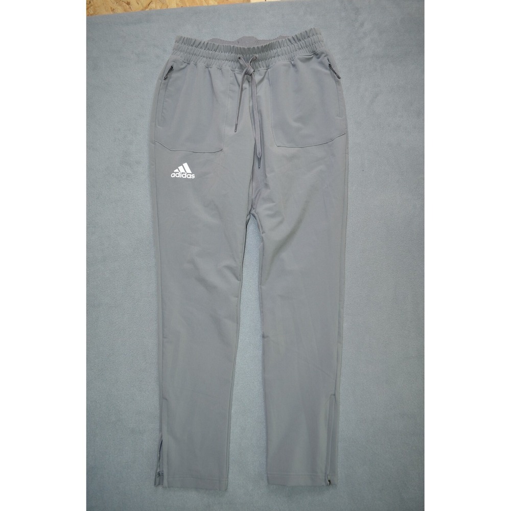 Adidas Women's Small Team Sideline 21 Woven Training Pants Team Gray Zip Ankles